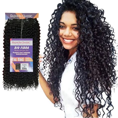 Aplique Tic Tac Cabelo Cacheado Flora Bio Fibra Cm Fashion