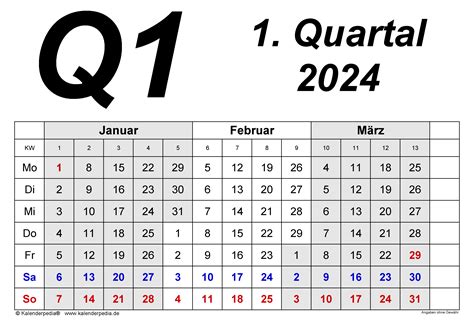 Kalender Quartal 2024 Glori Kalindi