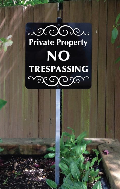 Private Property No Trespassing Yard Sign With Attached Yard