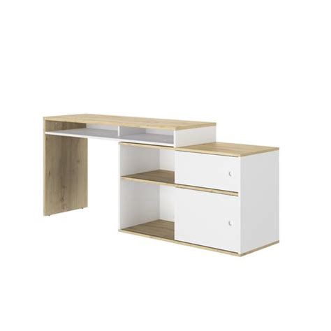 Bureau modulable MODULA imitation chêne et blanc Bureau Secrétaire BUT