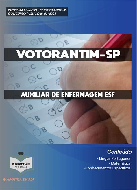 Apostila Votorantim Auxiliar De Enfermagem Esf Aprove Apostilas