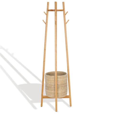 Safavieh Couture Abellina Solid Wood 8 Hook Freestanding Coat Rack In
