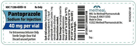 Fda Label For Pantoprazole Sodium Injection Powder For Solution Intravenous Indications