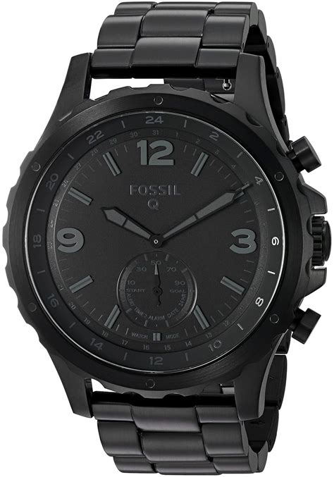 Fossil Hybrid Smartwatch Q Nate Black Stainless Steel Men S Quartz