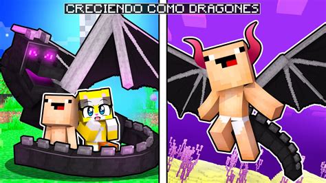 CRECEMOS COMO DRAGONES EN MINECRAFT MICHI MIAU Y BEBE NOOB SE