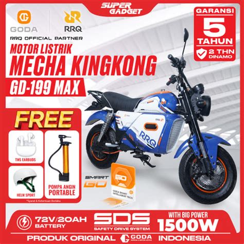 Promo GODA 199 MAX MECHA KINGKONG Motor Listrik 72V 20AH Garansi Resmi