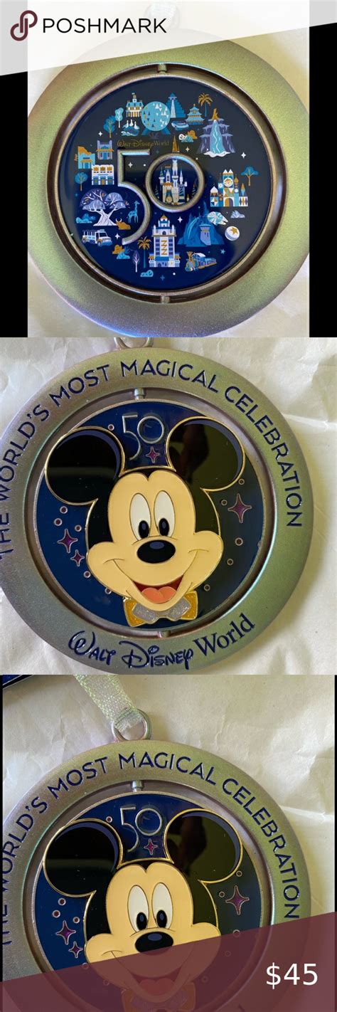 Walt Disney Th Anniversary Parks Metal Mickey Spinner Ornament