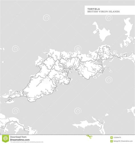 Map of Tortola Island stock vector. Illustration of high - 123384474