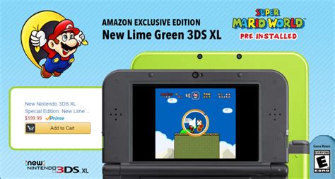 New Amazon Exclusive Lime Green Nintendo 3ds Xl With Super Mario World Preinstalled For 199 00