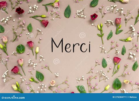 Colorful Spring Flower Arrangement With Roses French Text Merci Means