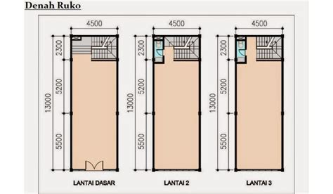 22 Contoh Denah Ruko Ada 1 Lantai 5x10 Hingga 4 Lantai