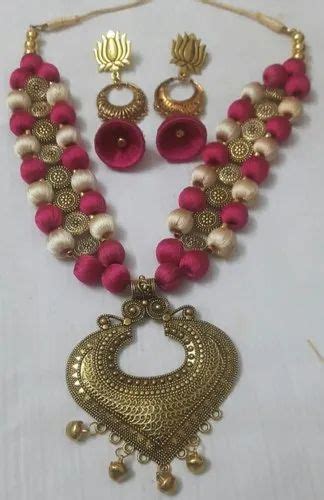 Green Wedding Silk Thread Necklace Set At Rs 250 Set In Chennai ID