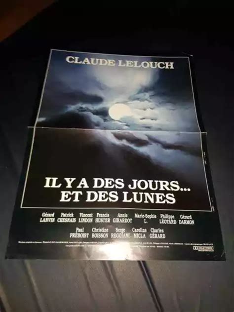 AFFICHE DE CINÉMA d époque du film IL Y A DES JOURS ET DES LUNES 1990