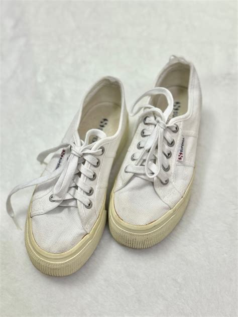 Superga White High Heel Sneakers Luxury Sneakers And Footwear On Carousell