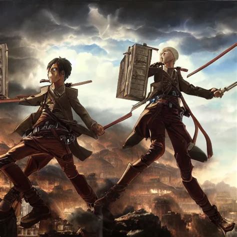 Attack On Titan Concept Art Detailed Oil Painting Stable Diffusion