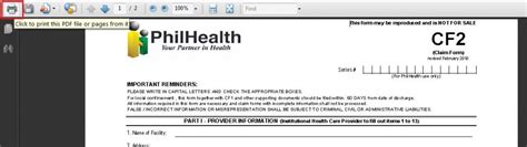 Philhealth Form Cf2 Print