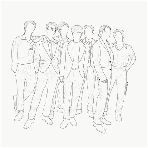 Bts Group Outline Drawing