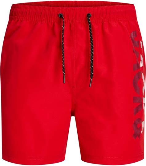 Jack Jones Plus Size Zwemshort Heren Splicelogo Rood Maat