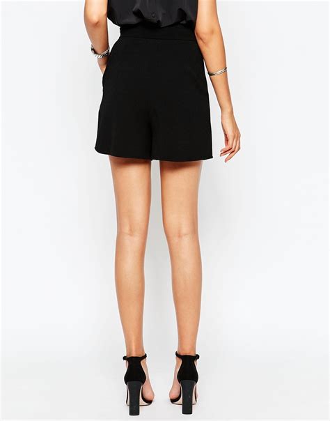 Asos Tall High Waist Tailored Shorts In Black Lyst