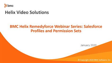 Bmc Helix Remedyforce Webinar Series Remedyforce And Salesforce Profiles And Permission Sets