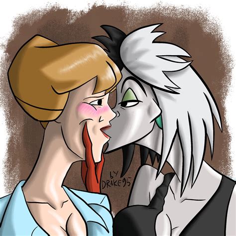 Rule 34 101 Dalmatians Anita Radcliffe Aroused Breast Press Cruella De Vil Disney Disney