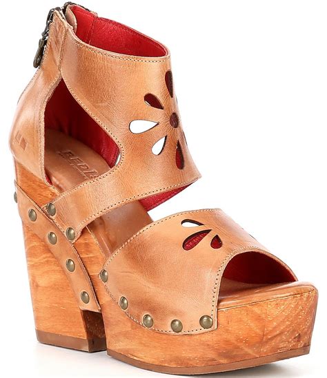 Bed Stu Lucrative Leather Platform Laser Cut Sandals Dillard S