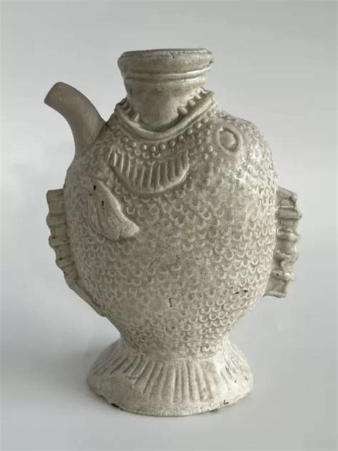 Rare Chinese Song Dynasty Th Century Qingbai Unique Fish Bottle