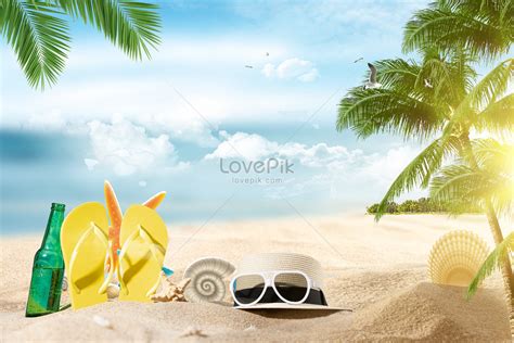 Summer beach background creative image_picture free download 401731226 ...