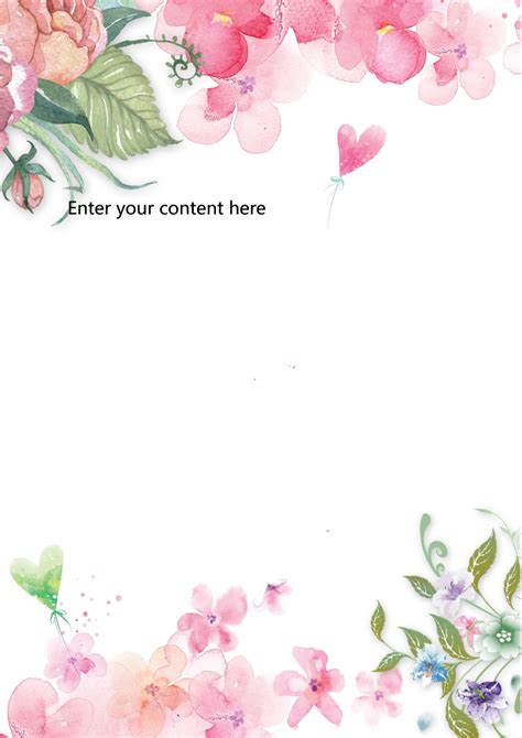 WORD Of Five Petaled Flowers Letter Docx WPS Free Templates