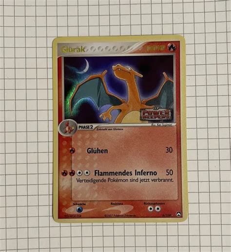 Pokemon Karte Card Glurak Charizard Ex Power Keepers Reverse Stamp Holo