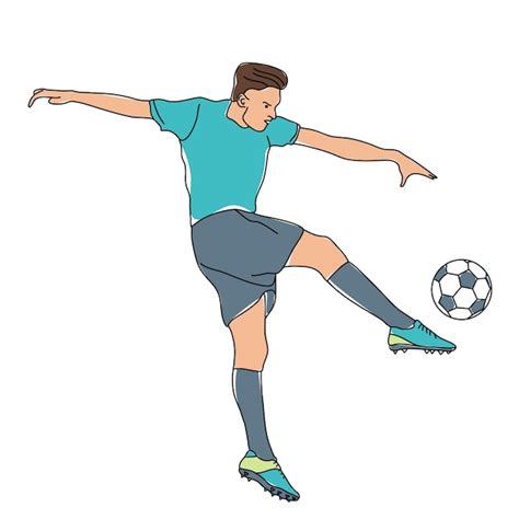 Premium Vector Illustration Of A Soccer Player Running And Kicking