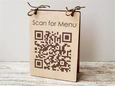 Custom Qr Code Sign Qr Code Menu Sign Engraved Qr Table Stand Qr