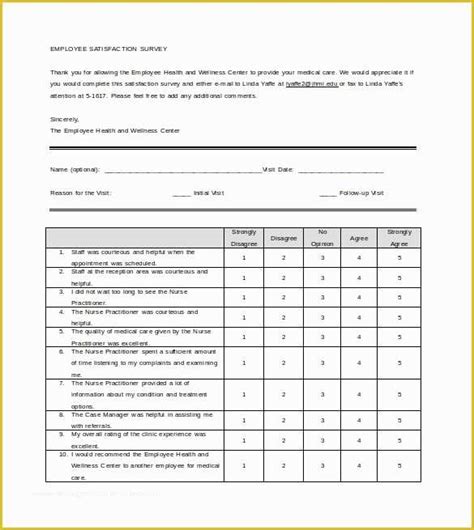 Free Sample Employee Satisfaction Survey Templates Of Employee