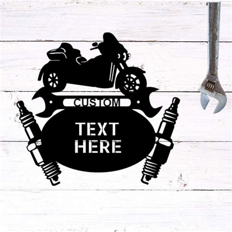 Trike Motorcycle Mechanic Custom Monogram Indoor Outdoor Steel Wall