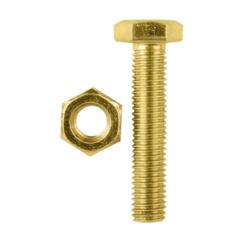 Pinnacle M10 X 50mm Yellow Zinc Hi Tensile Hex Bolt And Nut 4 Pack