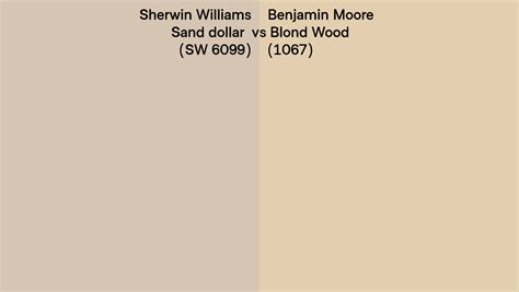 Sherwin Williams Sand Dollar Sw 6099 Vs Benjamin Moore Blond Wood 1067 Side By Side Comparison