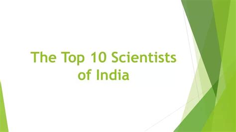 Ppt The Top 10 Scientists Of India Powerpoint Presentation Free