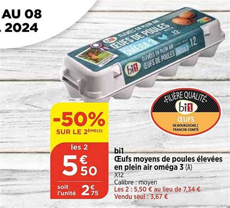 Promo Bi1 œufs Moyens De Poules élevées En Plein Air Oméga 3 chez Bi1