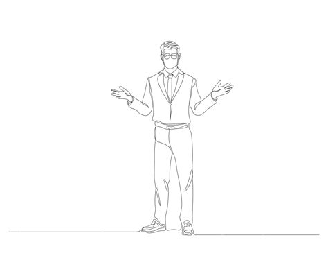 Premium Vector | Continuous one line drawing of businessman explaining