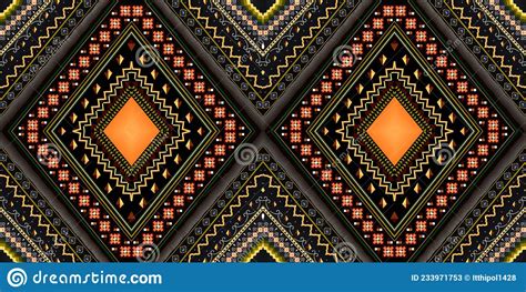 Geometric Ethnic Oriental Ikat Pattern Traditional Design Geometric