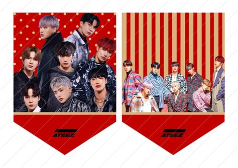 Ateez Banner Set Digital Download Ateez Birthday Party Etsy