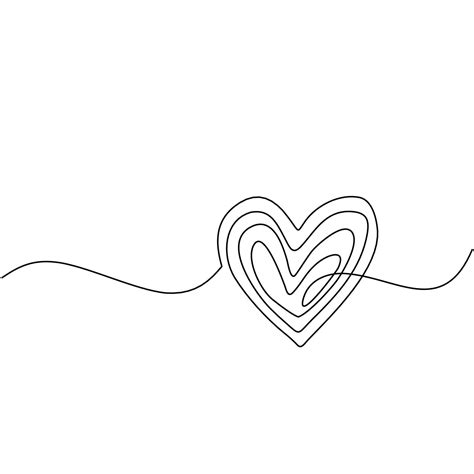 Continuous Line Drawing Heart 3189293 Vector Art At Vecteezy