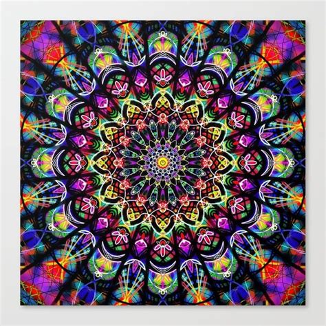 Psychedelic Earth Mandala Canvas Print By Artbysavi Worldwide Shipping