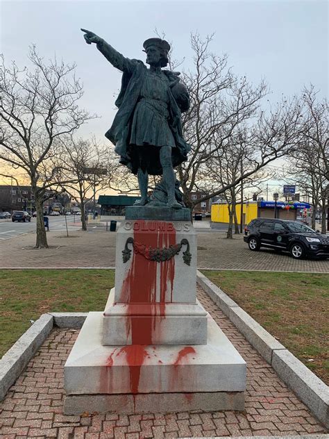 Christopher Columbus Statue In Providence Vandalized For Second