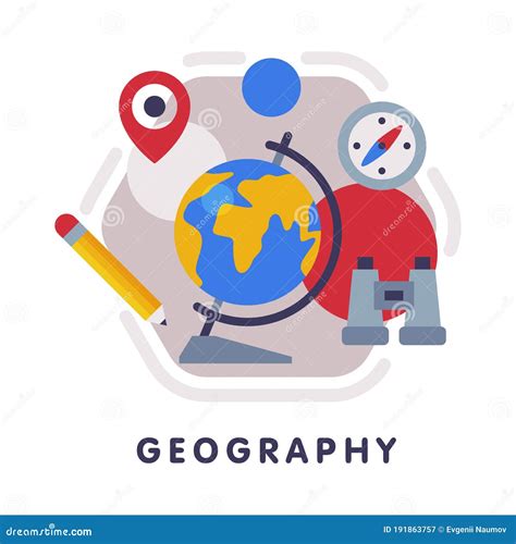 Geography School Subject Icon Education And Science Discipline With