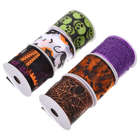 6 Rolls Halloween Webbing Halloween Ribbon Dia De Decor Ribbon Strap