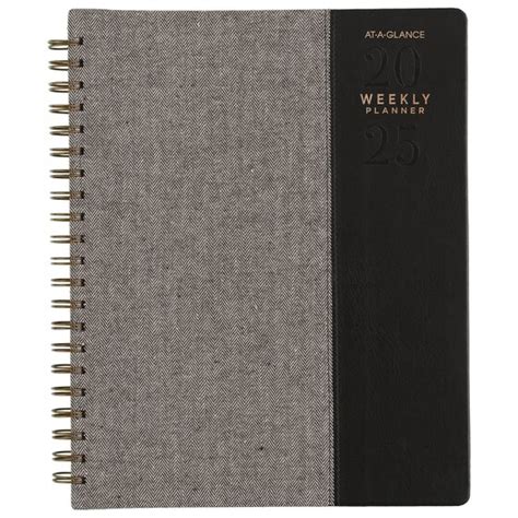 AT A GLANCE Signature Collection 2025 Weekly Monthly Planner Black