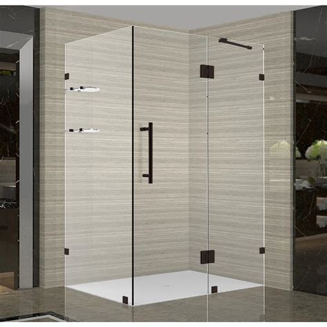 Aston Avalux Gs 48 In X 32 In X 72 In Frameless Corner Hinged Shower Door With Glass Shelves