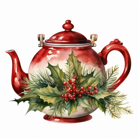 Christmas Flora Teapot Art Free Stock Photo Public Domain Pictures