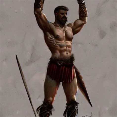 Male Roman Gladiator Gorgeous Amazing Muscular Stable Diffusion